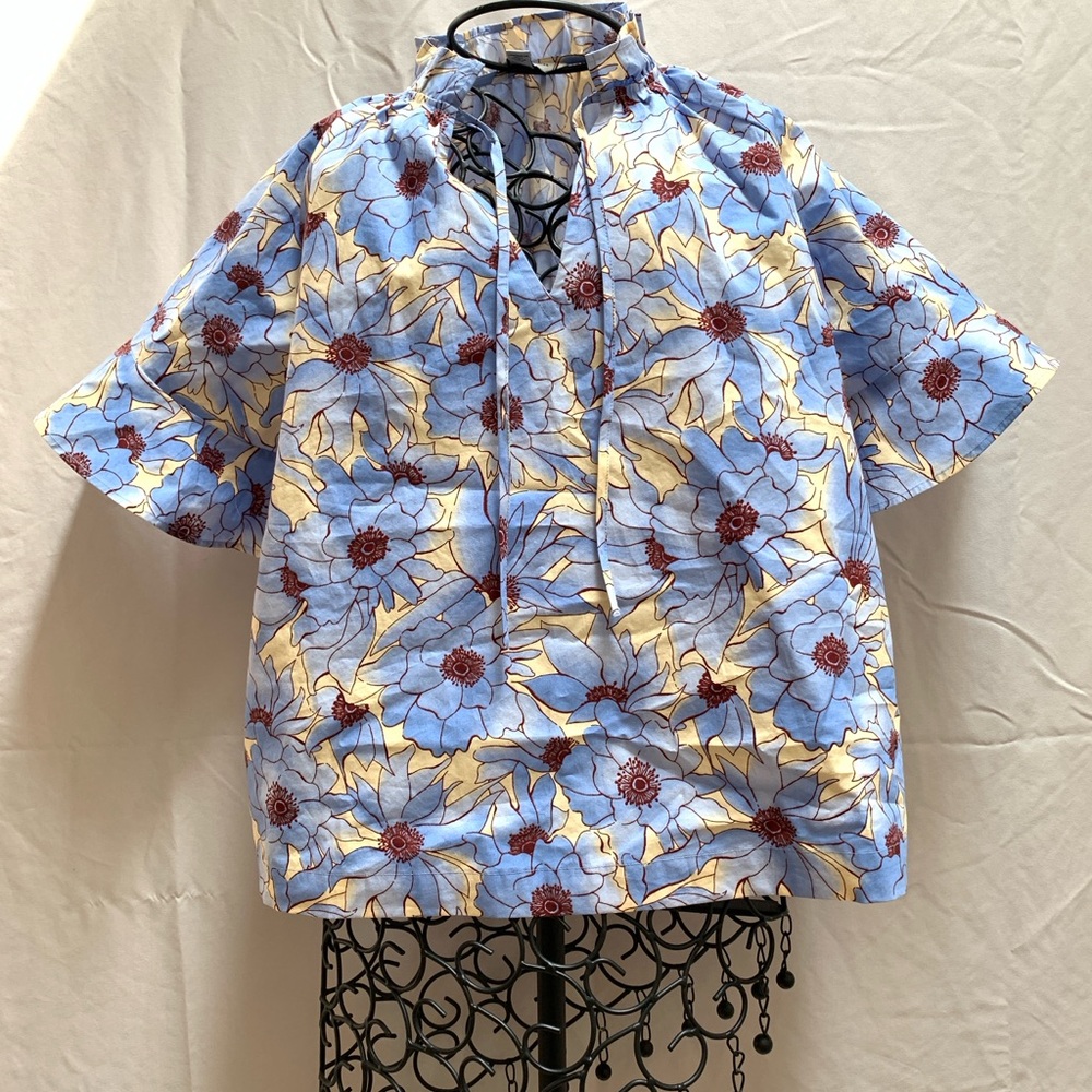 Tommy Hilfiger Blue and Yellow Floral Top